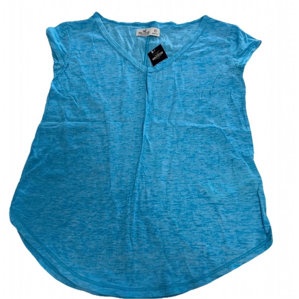 New! Hollister Blue T-shirt For Women/girls XS 100% soft Cotton Y2K